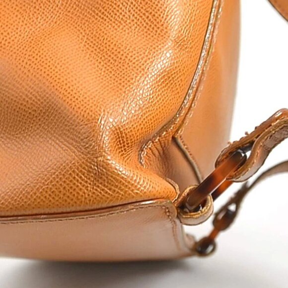 Auth CHANEL CC Logo Backpack Brown Leather
